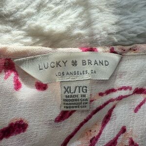 Lucky Brand Pink and Cream Patterned Scarf